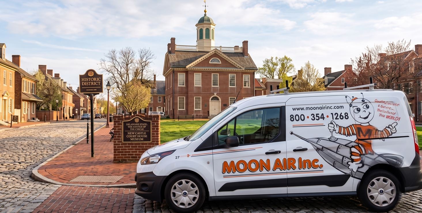Moon Air Van In Front Of New Castle Court House Museum