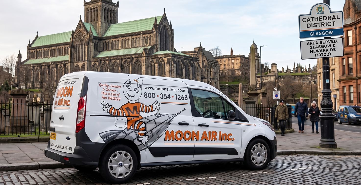 Moon Air Van In The Glasgow Cathedral District