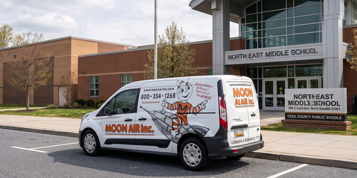 Moon Van In Front Of North East Middle School