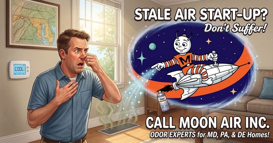 Tri State MD PA DE Homeowner Turning On Ac And Smelling Bad Odor